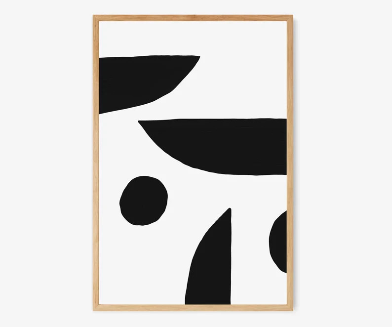 Black Abstract Art Print Black and White Abstract Art | Etsy | Etsy (US)