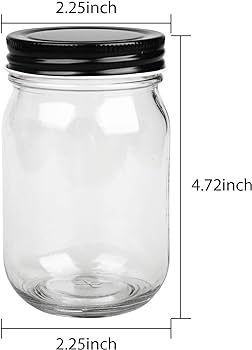 QAPPDA Mason Jars,Glass Jars With Lids 12 oz,Canning Jars For Pickles And Kitchen Storage,Wide Mo... | Amazon (US)