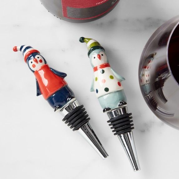 Natale Penguin Bottle Stoppers, Set of 2 | Williams-Sonoma