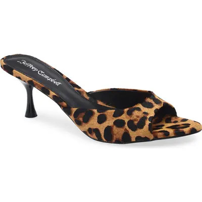 Jeffrey Campbell Spy-Kid Slide Sandal in Tan Brown Cheetah at Nordstrom, Size 7 | Nordstrom
