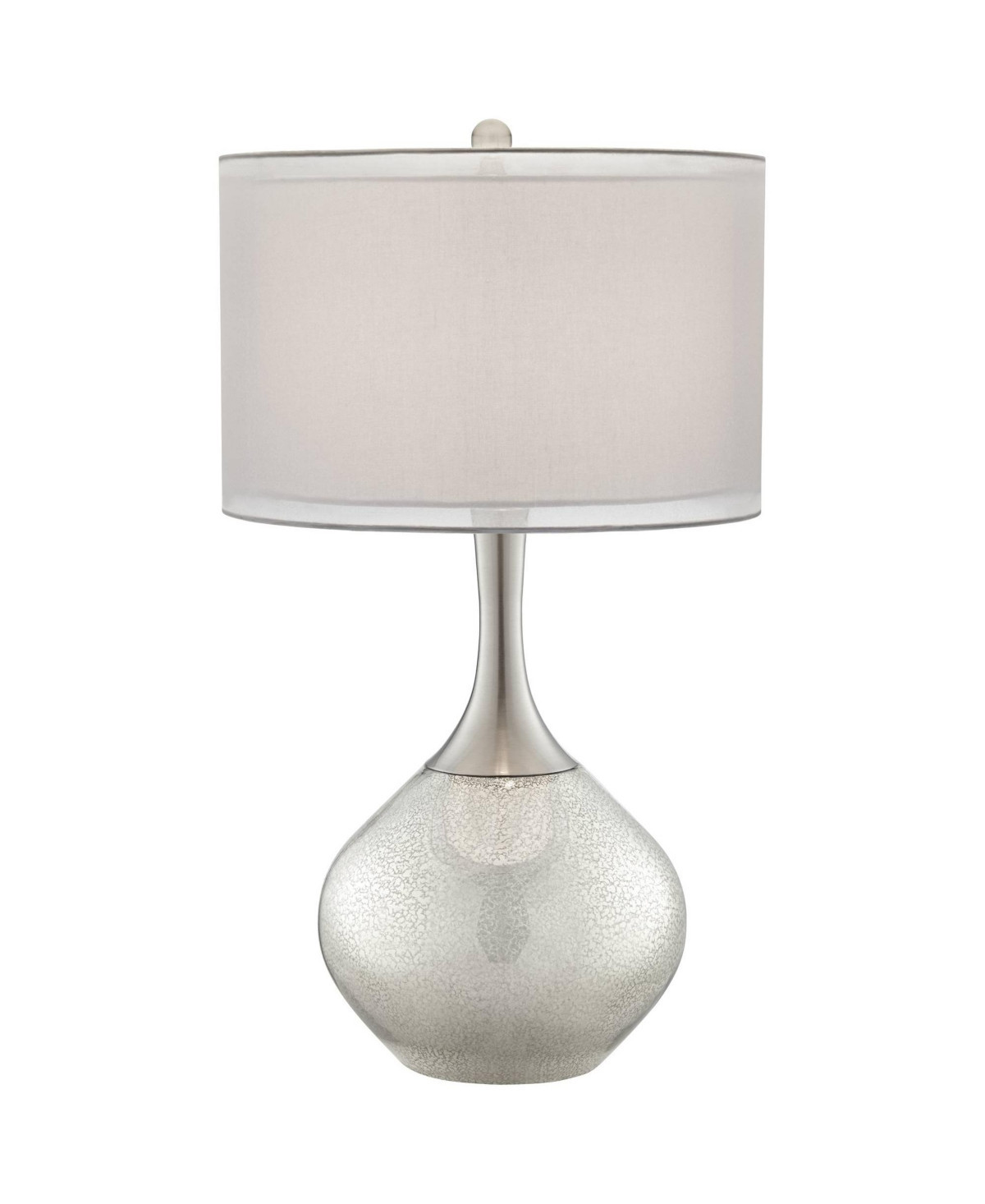 Possini Euro Design Modern Table Lamp 30 1/2" Tall with Usb Dimmer Mercury Glass Double Drum Shade for Bedroom Living Room House Bedside Nightsta | Macy's