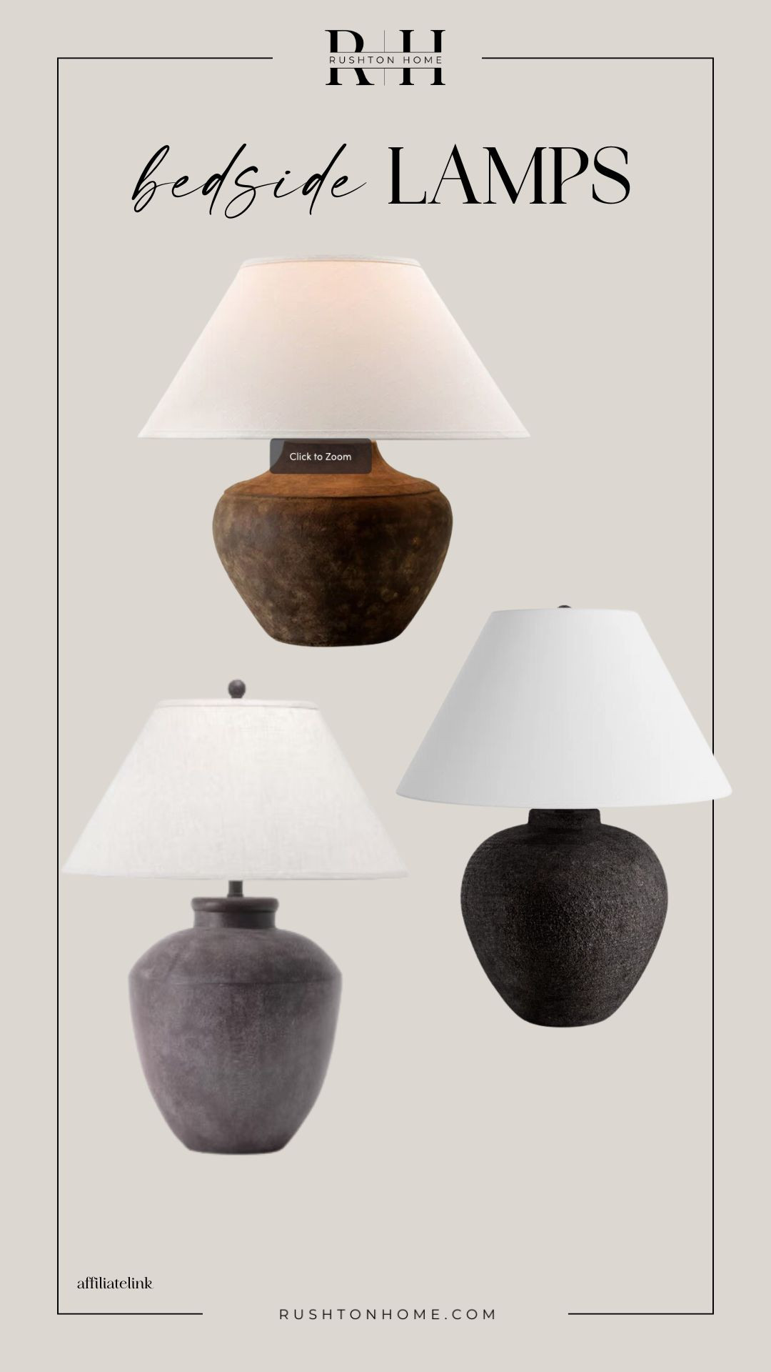 Love these bedside lamps for a calm and organic modern bedroom design!

Bedroom furniture, bedroom design, bedroom decor, master bedroom, dresser,  bedframe, chest of drawers, 6 drawer dresser, bedside tables, nightstand, bedroom lamp, lighting, bedroom inspiration 

 