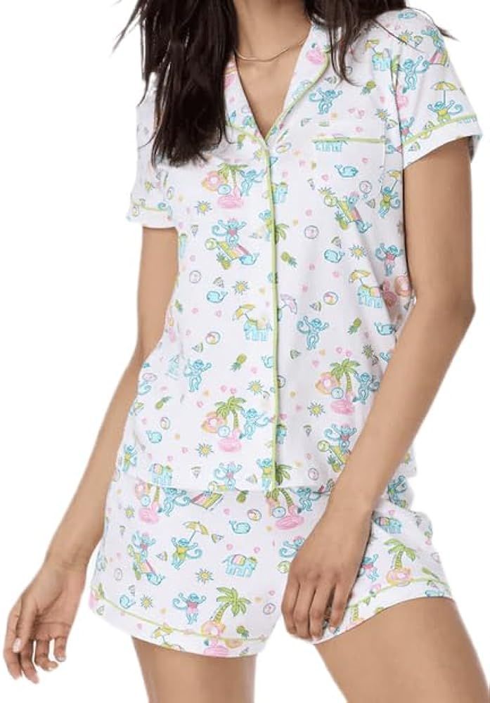 Womens Cute Monkey Pajama Set Preppy Pjs Shorts Y2k Floral 2 Piece Matching Pj Set Short Sleeve P... | Amazon (US)