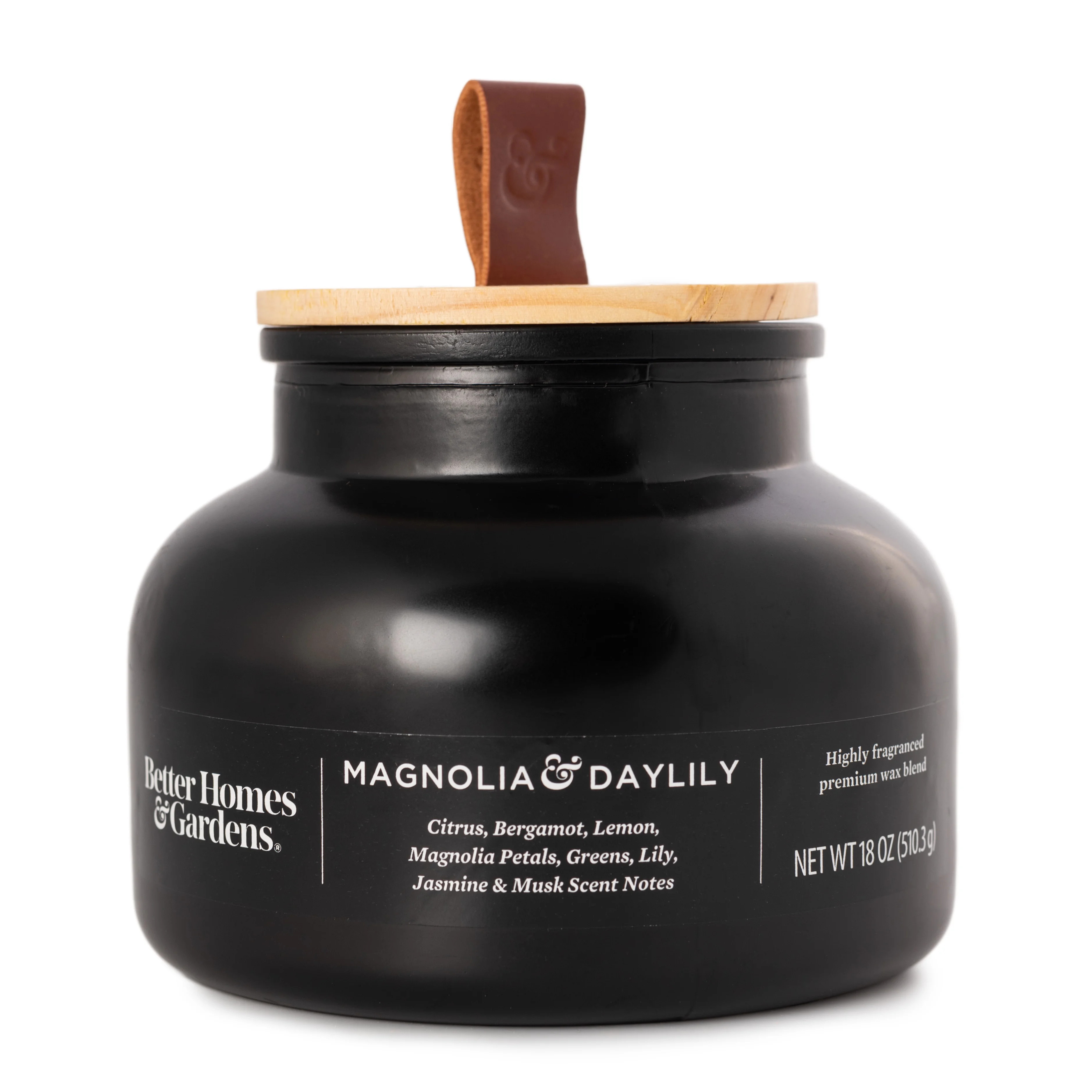 Better Homes & Gardens 18 oz Magnolia & Daylily Scented Wooden Wick Bell Jar Candle | Walmart (US)