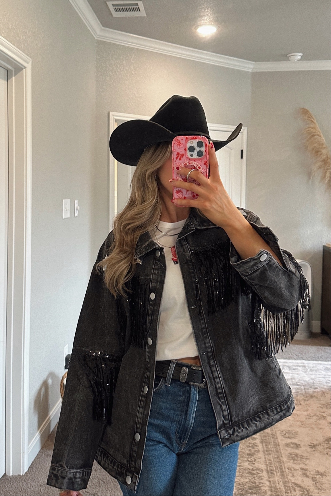 rodeo outfit inspo! amazon cowboy hat and amazon denim fringe jacket! wearing a medium!

#LTKFindsUnder100 #LTKFindsUnder50 #LTKStyleTip