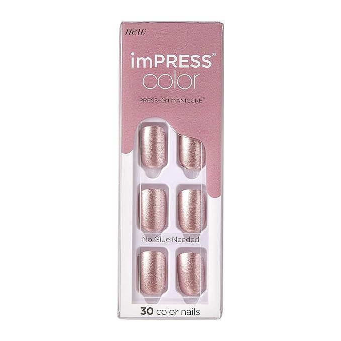 KISS imPRESS Color Press-On Manicure, Gel Nail Kit, PureFit Technology, Short Length, “Paralyze... | Amazon (US)