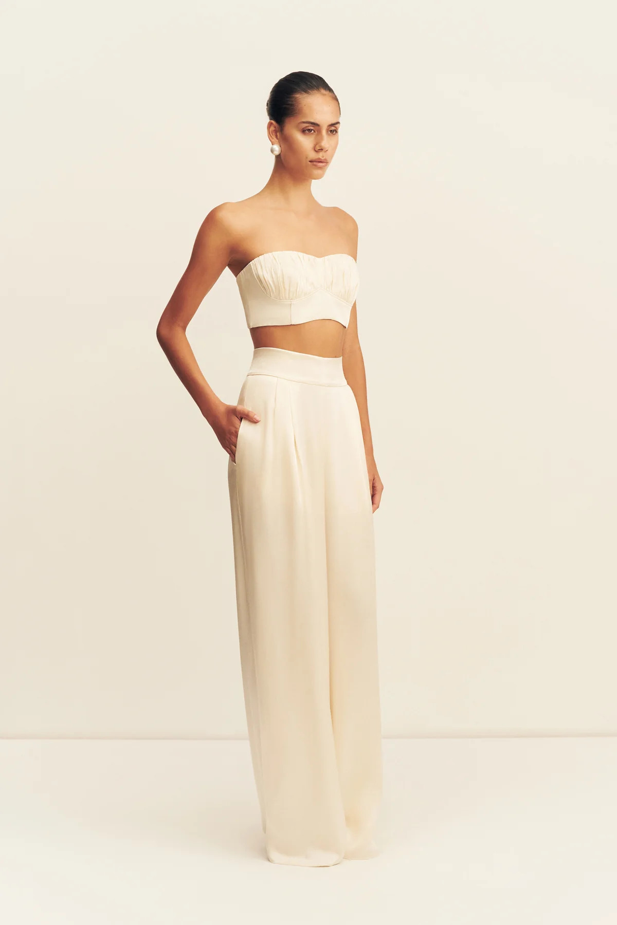 La Lune Tuxedo Trouser | Cream | Pants | Shona Joy | Shona Joy