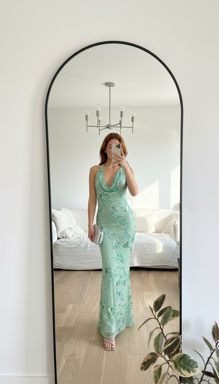  If the dress code says formal wedding guest — this is the dress ✨

This mint sequin gown is perfect for formal spring weddings and elegant evening receptions. 

 #LTKootd #LTKWedding