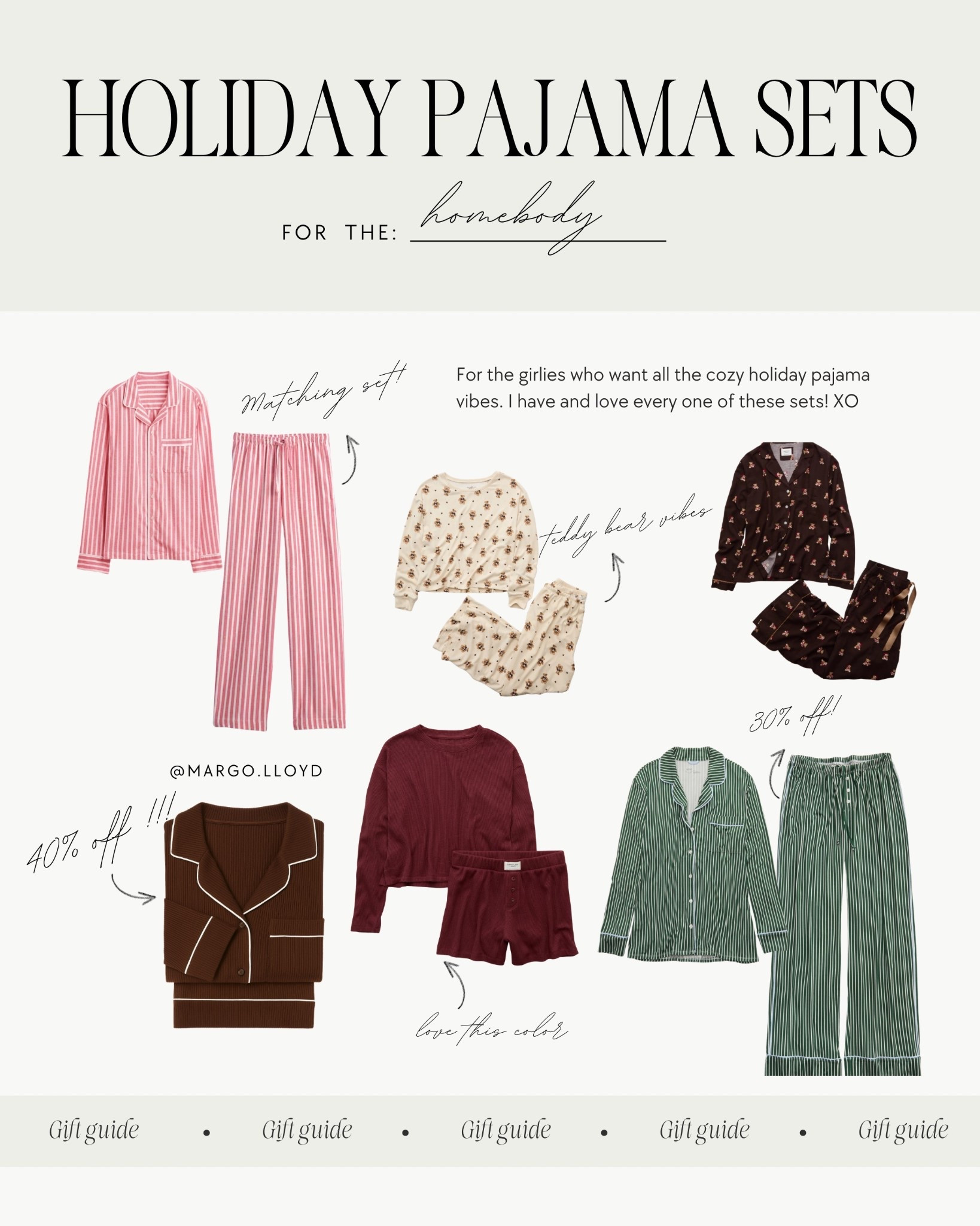 My top holiday pajamas! Many of which are currently on sale 💌🥂 I wear either an xs or small in these 🤍