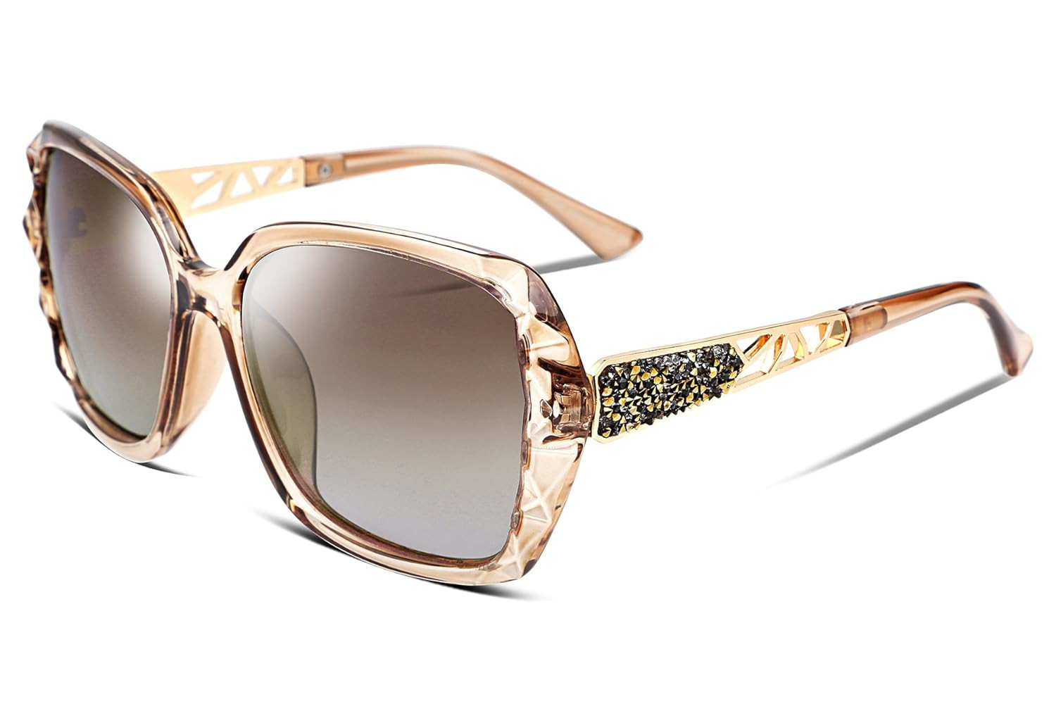 FEISEDY Polarized Women Square Sunglasses Sparkling Composite Shiny Frame B2289 | Amazon (US)