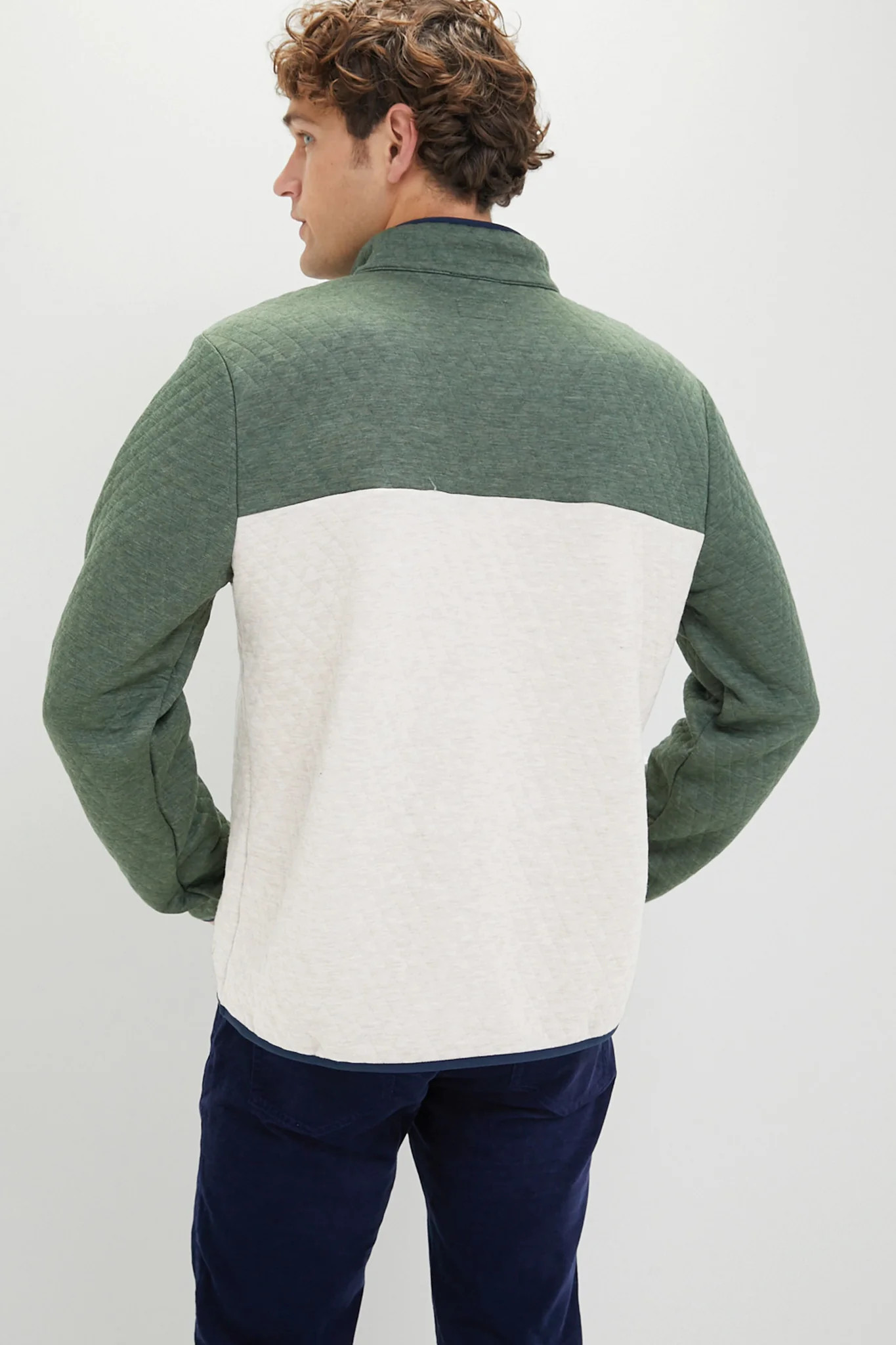 Green Oat Colorblock Corbet Pullover | Tuckernuck (US)