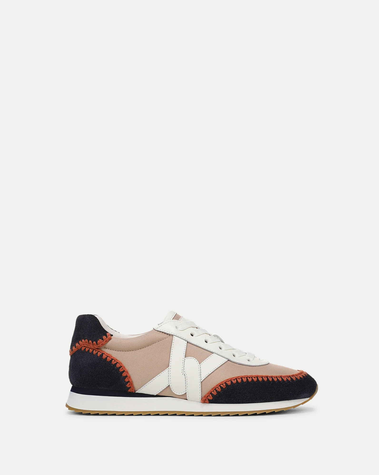Penrose Whipstitch Sneaker in Sand/Navy | Veronica Beard | Veronica Beard