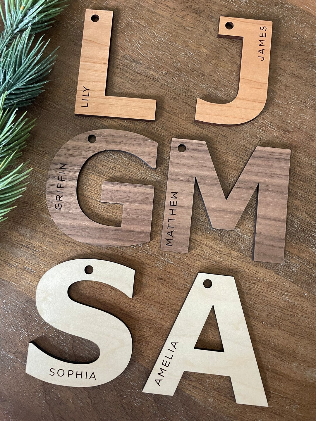 Letter stocking tags, custom initial stocking tags, wood stocking tags, name stocking tags, Chris... | Etsy (US)