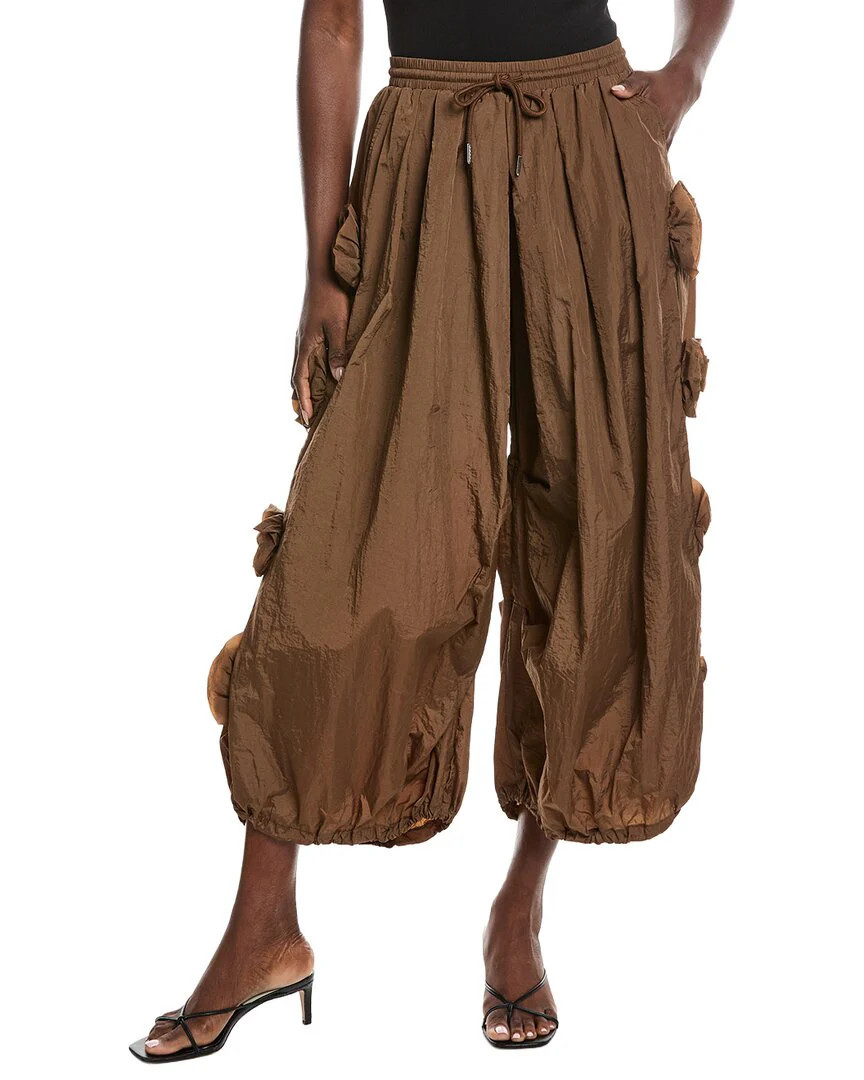 Gracia Flower Applique Parachute Pant | Shop Simon