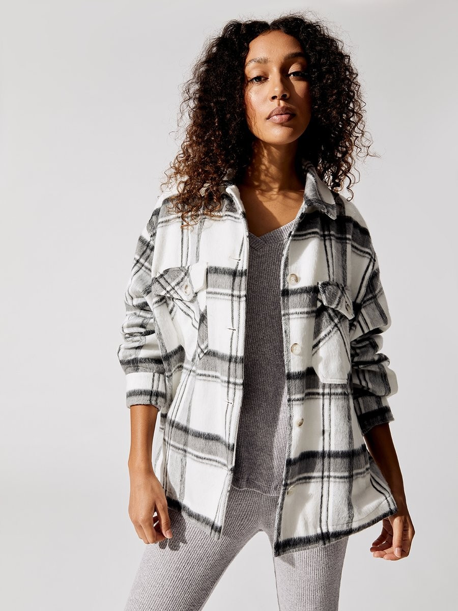 Boyfriend Plaid Shacket | Carbon38