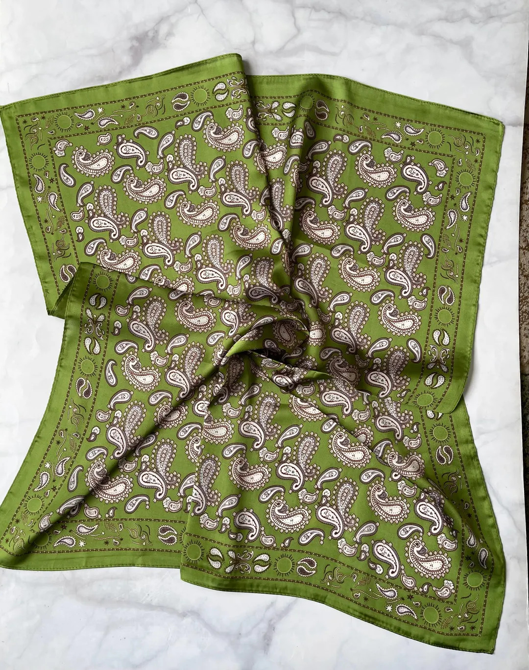Olive Green Silk Neck Scarf, Square Shawl, Bandana Headwrap, Accessiries - Etsy | Etsy (US)