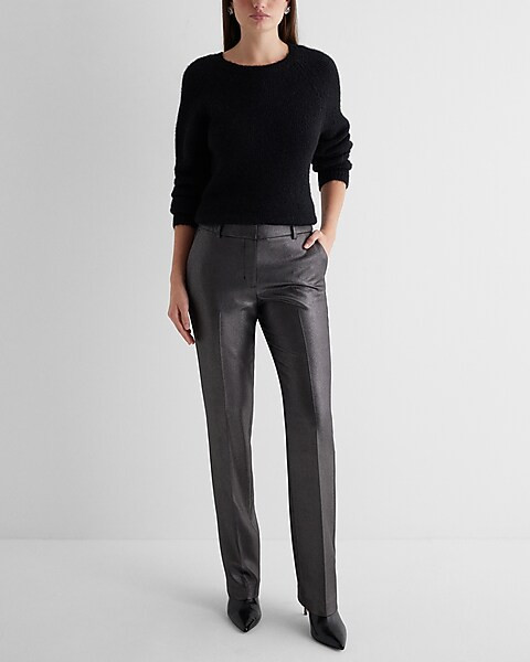 Editor Mid Rise Metallic Bootcut Pant | Express