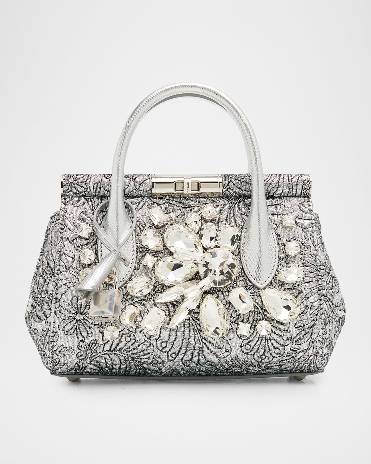 Marlene Day Mini Embellished Brocade Top-Handle Bag | Neiman Marcus