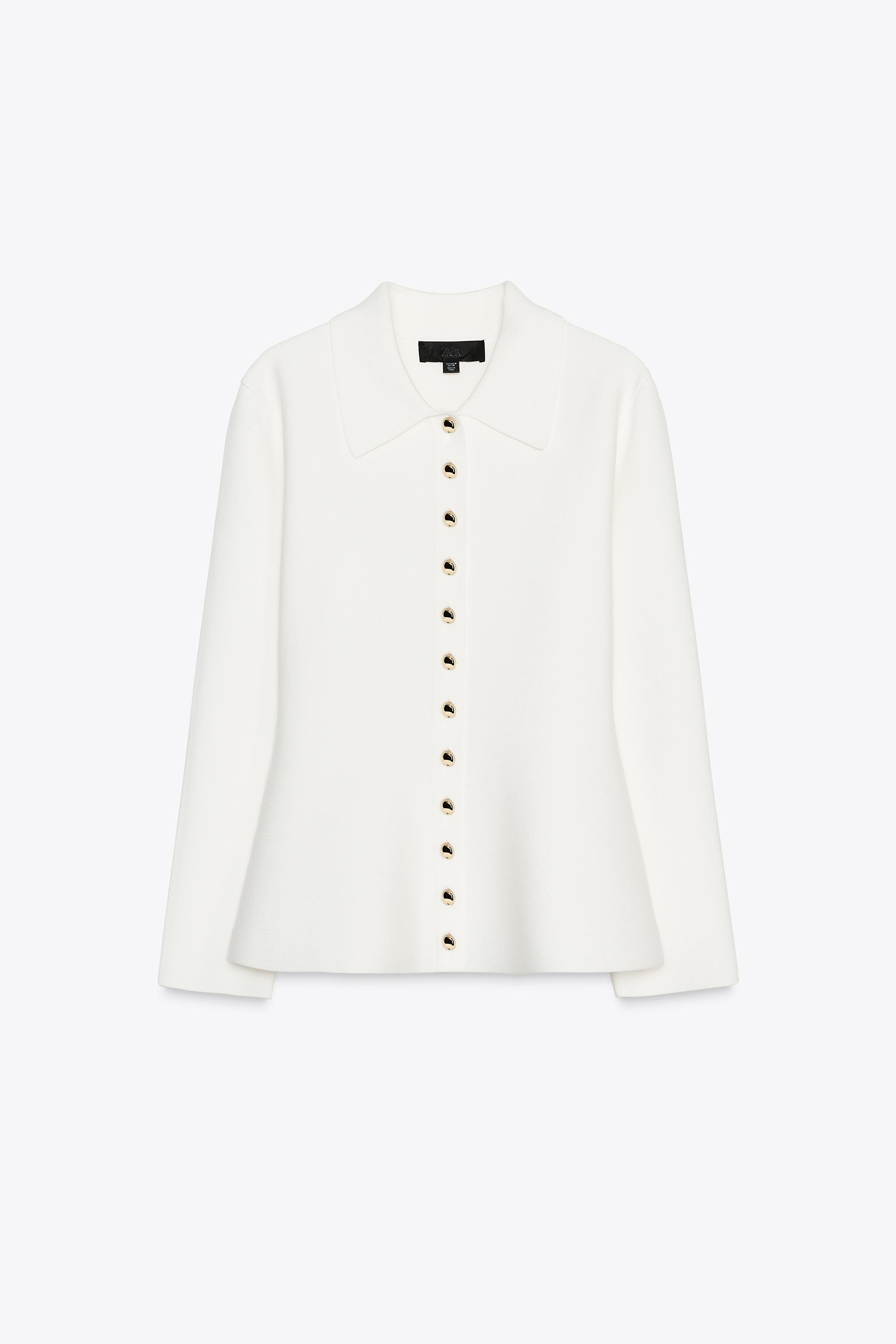 PLAIN KNIT PEPLUM CARDIGAN | Zara US