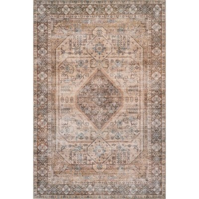 Nuloom Spill Proof Treated Pet Friendly Premium Machine Washable Area Rug, 6' x 9', Light Brown | Target