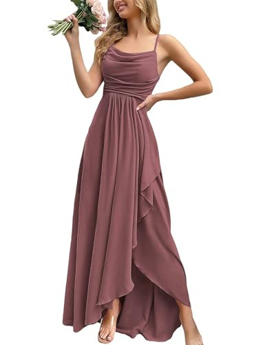 VOUIAO Women's 2026 Spring Formal Evening Gown Elegant Long Prom Dress Wedding Guest Party Cocktail Bridesmaid Maxi Dress Coral Pink XS | Amazon (US)