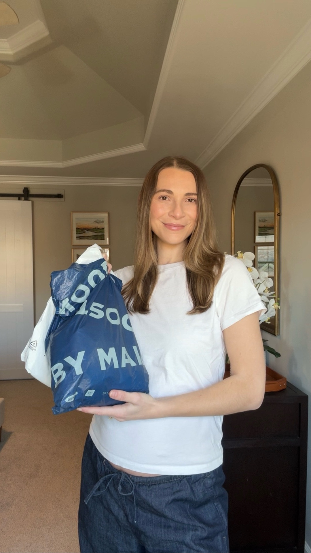 Gap + Amazon Pregnancy Haul
Blue striped sweater - ordered size large (sized up 2 sizes for bump). 
Black short sleeve shirt - wearing size medium (could have done small). 
Black turtleneck - wearing size medium. 
Heather outmeal boatneck top - wearing size medium. 
Sweater dresses - wearing size medium tall. 

#LTKBump #LTKootd