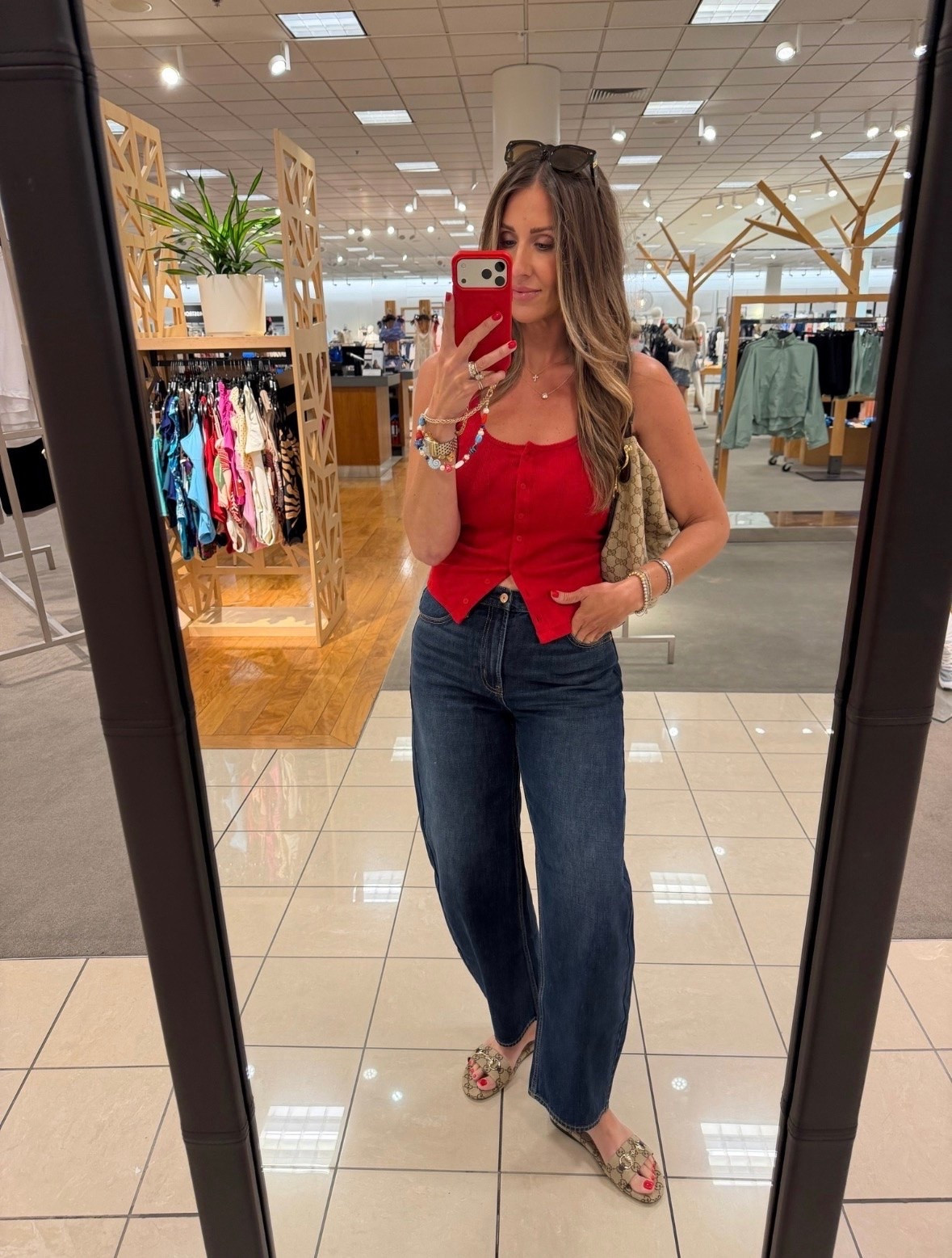 This red tank is such a fun summer staple. Paired with wide leg jeans and neutral accessories, it creates an effortless look that’s perfect for everyday wear. The pop of color makes a statement while still being easy to style all season long.

Size 29 jeans, small top

red tank top, wide leg jeans, summer outfit, casual chic style, everyday fashion, denim outfit, summer wardrobe, effortless style, neutral accessories, casual outfit ideas, trendy basics, elevated everyday look, themominstyle

#LTKootd #LTKOver40 #LTKSeasonal