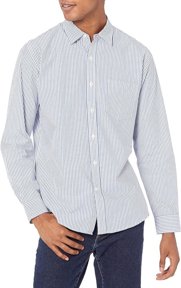 Amazon Essentials Men's Regular-Fit Long-Sleeve Casual Poplin Shirt | Amazon (US)