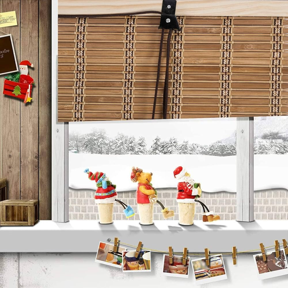 N / A Natural Bamboo Roll Up Blinds, Light Filtering Roller Shades(W24 X H72) | Amazon (US)