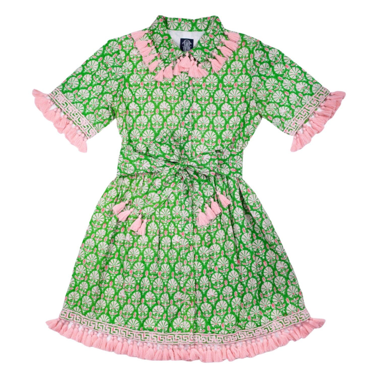 Augusta Dress in green flower motif print — Elizabeth Wilson | Elizabeth Wilson Designs