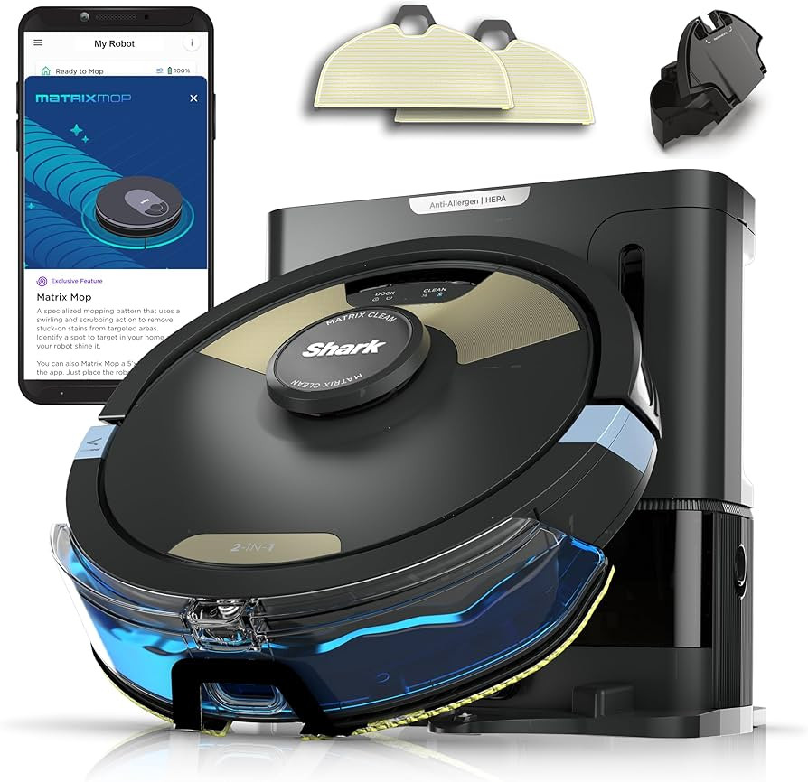 Shark Matrix Plus 2in1 Robot Vacuum & Mop with Sonic Mopping, Matrix Clean, Home Mapping, HEPA Ba... | Amazon (US)
