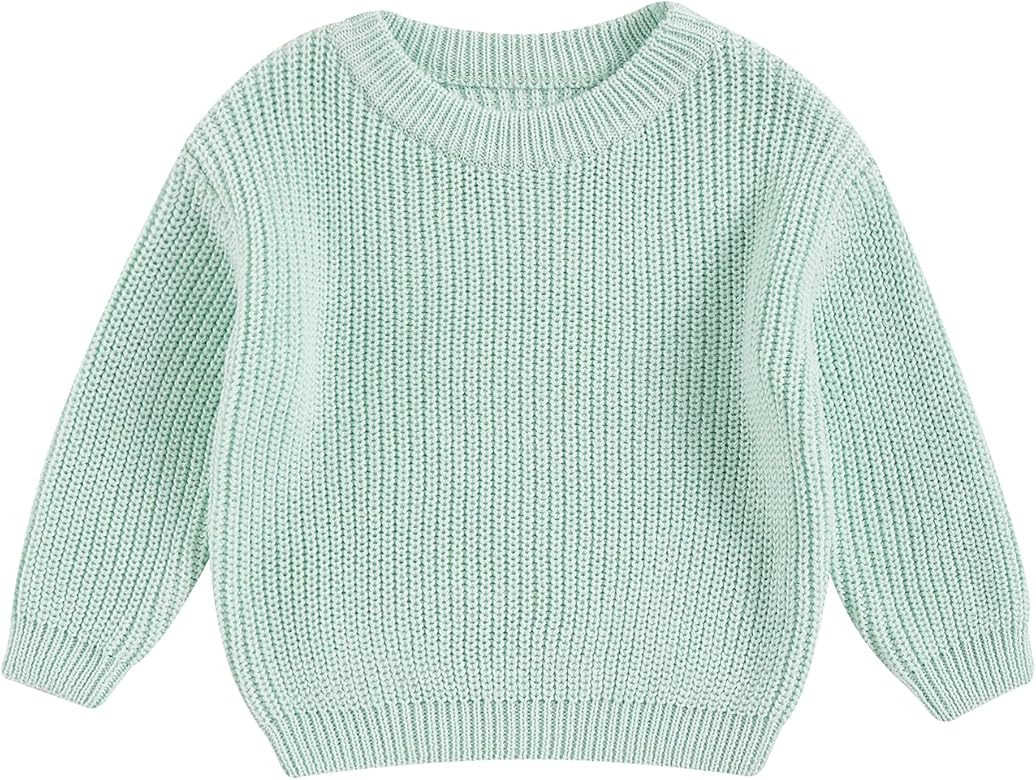 Karwuiio Toddler Baby Girl Boy Knit Sweater Round Neck Long Sleeve Pullover Sweatshirt Fall Winte... | Amazon (US)