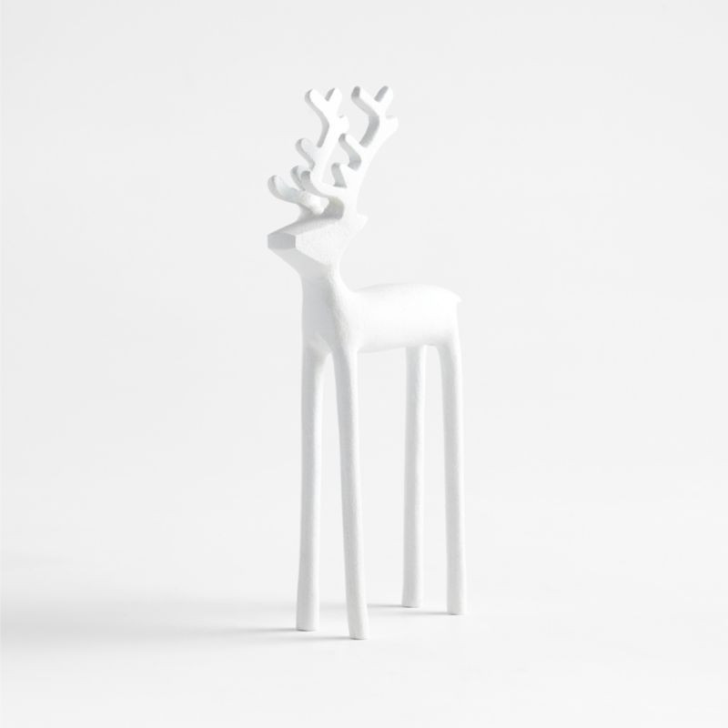 9" White Reindeer Decoration + Reviews | Crate & Barrel | Crate & Barrel