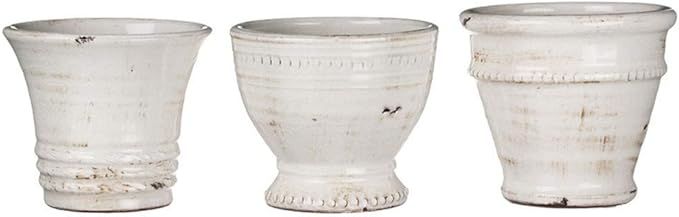 Sullivans Small White Ceramic Vase Set, Various Sizes, Distressed White, Set of 3 (CM2585) | Amazon (US)