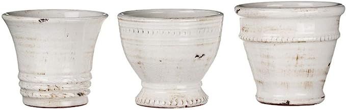 Sullivans Small White Ceramic Vase Set, Various Sizes, Distressed White, Set of 3 (CM2585) | Amazon (US)