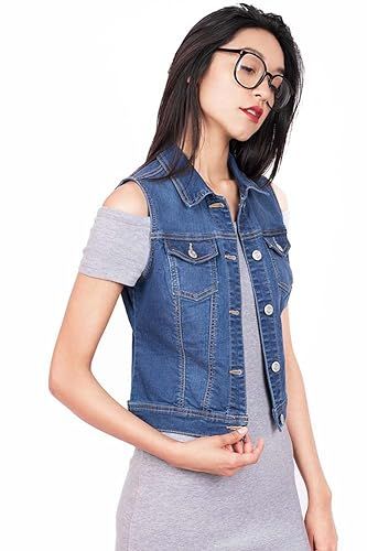 Wax Denim Women's Classic Denim Vest w Flip Pockets | Amazon (US)