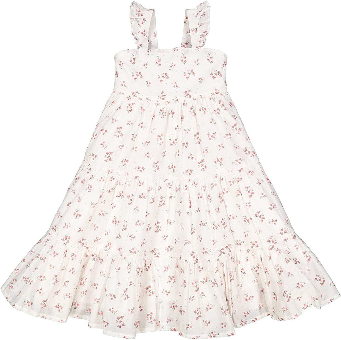 Hope & Henry Girls' Sleeveless Special Occasion Sun Dress with Bow Back Detail and Embroidery | Amazon (US)