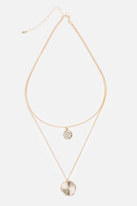 Kaya Hammered Coins Layer Necklace - Gold | Francesca’s Collections