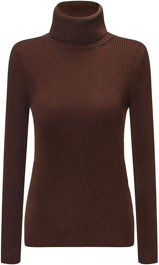 SANGTREE Women's Ribbed Turtleneck Sweater Basic Stretchy Slim Fit Knit Pullover Tops Fall Fashio... | Amazon (US)