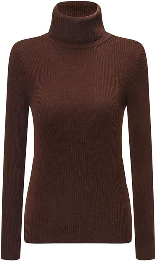 SANGTREE Women's Turtleneck Basic Great Stretchy Slim Fit Sweater | Amazon (US)