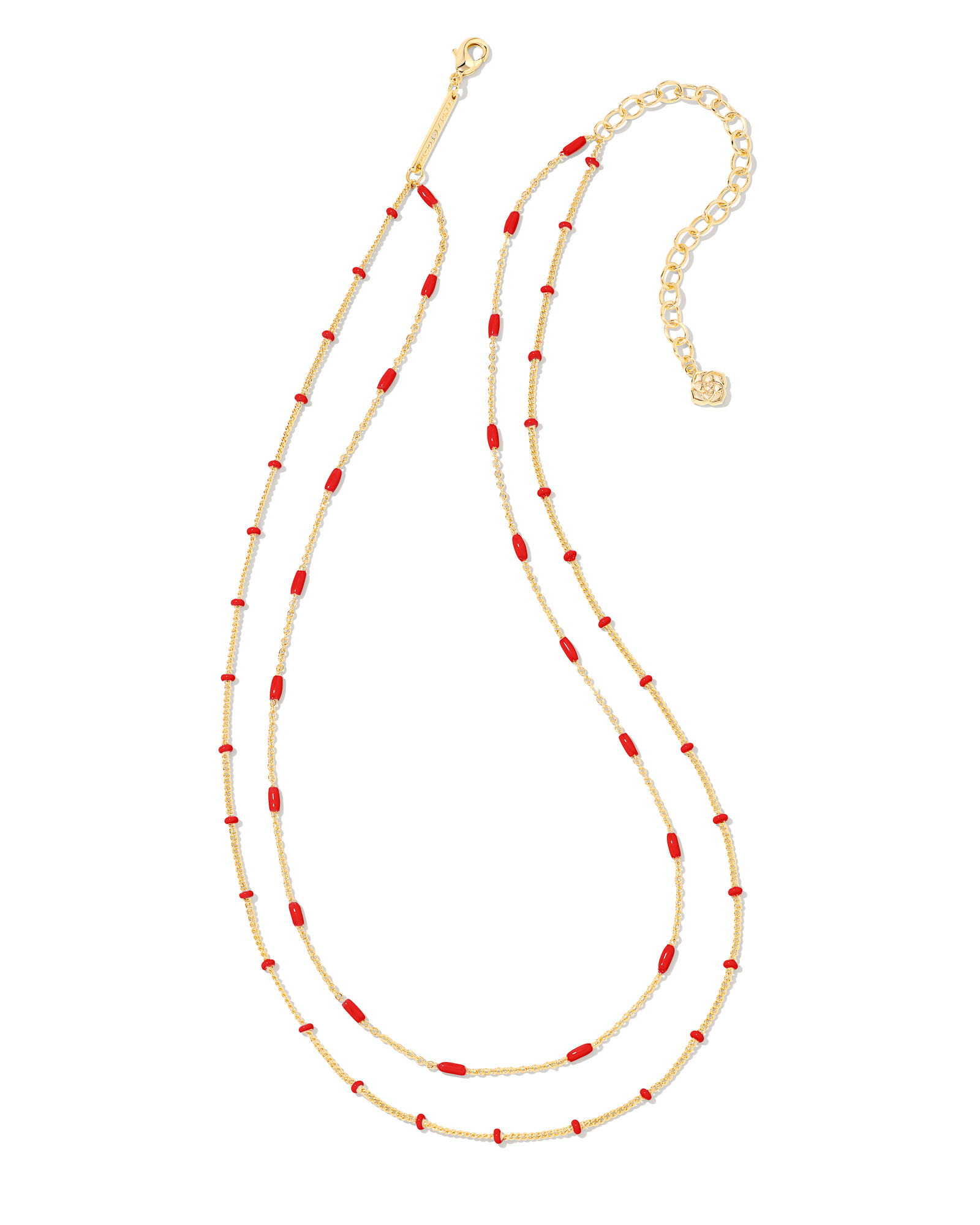 Dottie Gold Multi Strand Necklace in Red | Kendra Scott