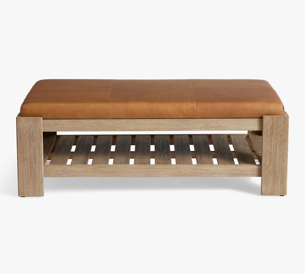 Antonio Leather Ottoman | Pottery Barn (US)