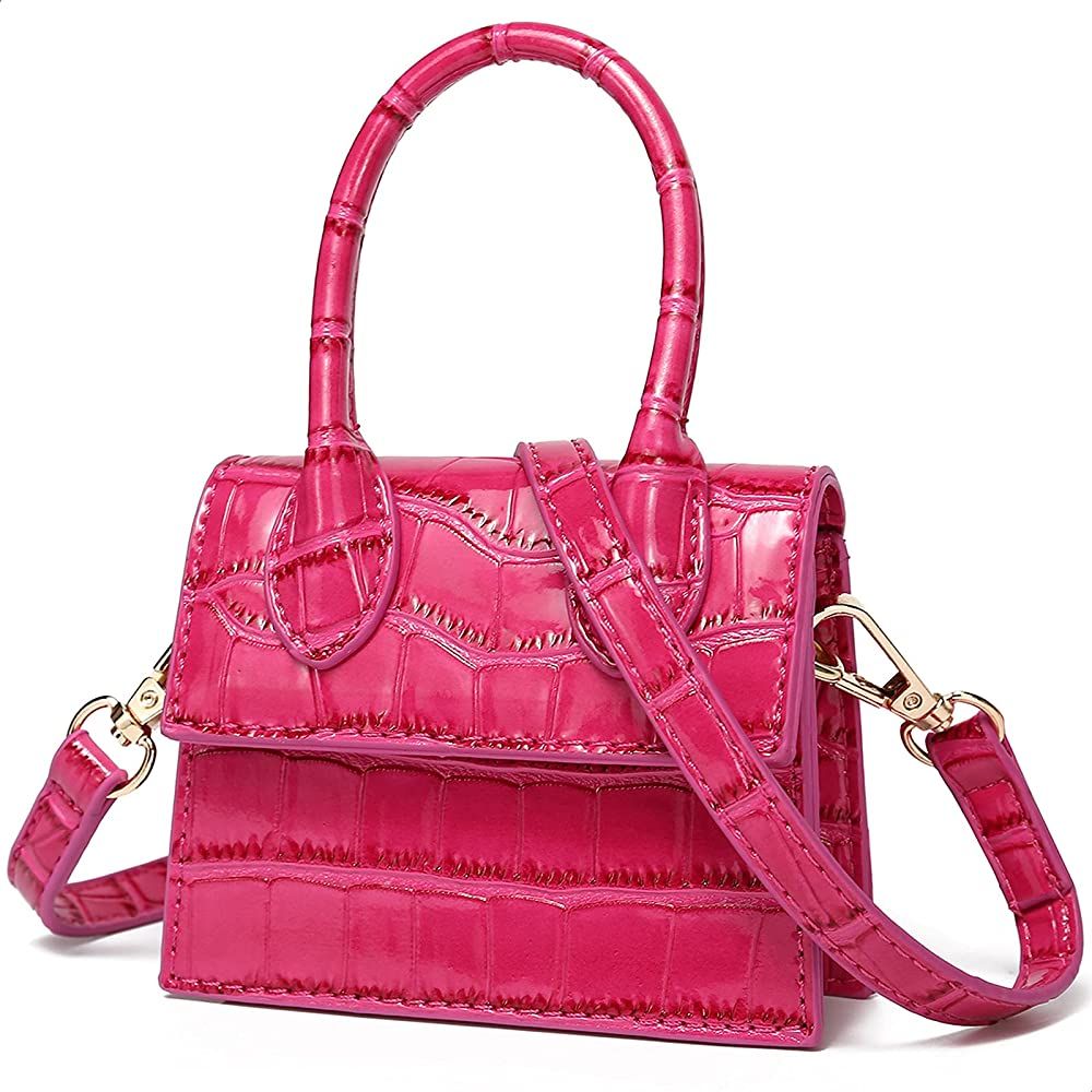 CATMICOO Mini Purse for Women, Mini Bag with Crocodile Pattern (Hot Pink crocodile pattern) | Amazon (US)