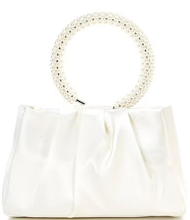 Antonio Melani Pleated Pearl Handle Clutch Bag - Ivory | Dillard's