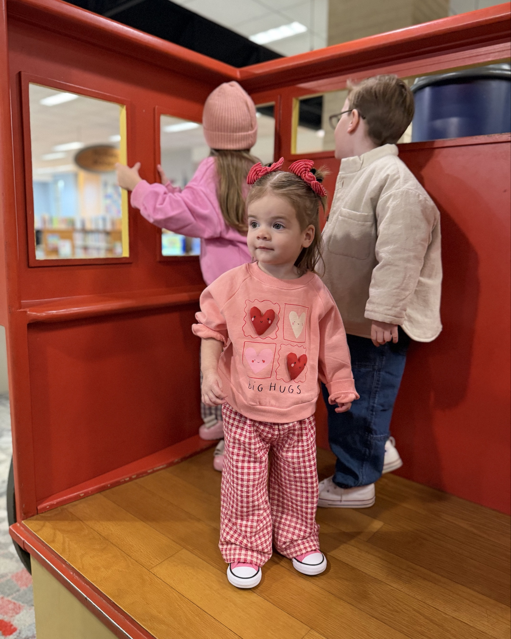 Evie’s Valentine’s Day outfit and I’m making it a mission to get out wear out of this cutie set!!! She’s in 12/18m and it’s sooo perfect. Comes with the sweatshirt & bottoms!! I love! 😍😍

Next official, pink and red outfit, gingham pants, toddler girl outfits, Valentine’s Day look 

#LTKFindsUnder50 #LTKKids