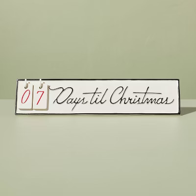 Days 'Til Christmas Countdown Metal Advent Calendar Cream/Black - Hearth & Hand™ with Magnolia | Target
