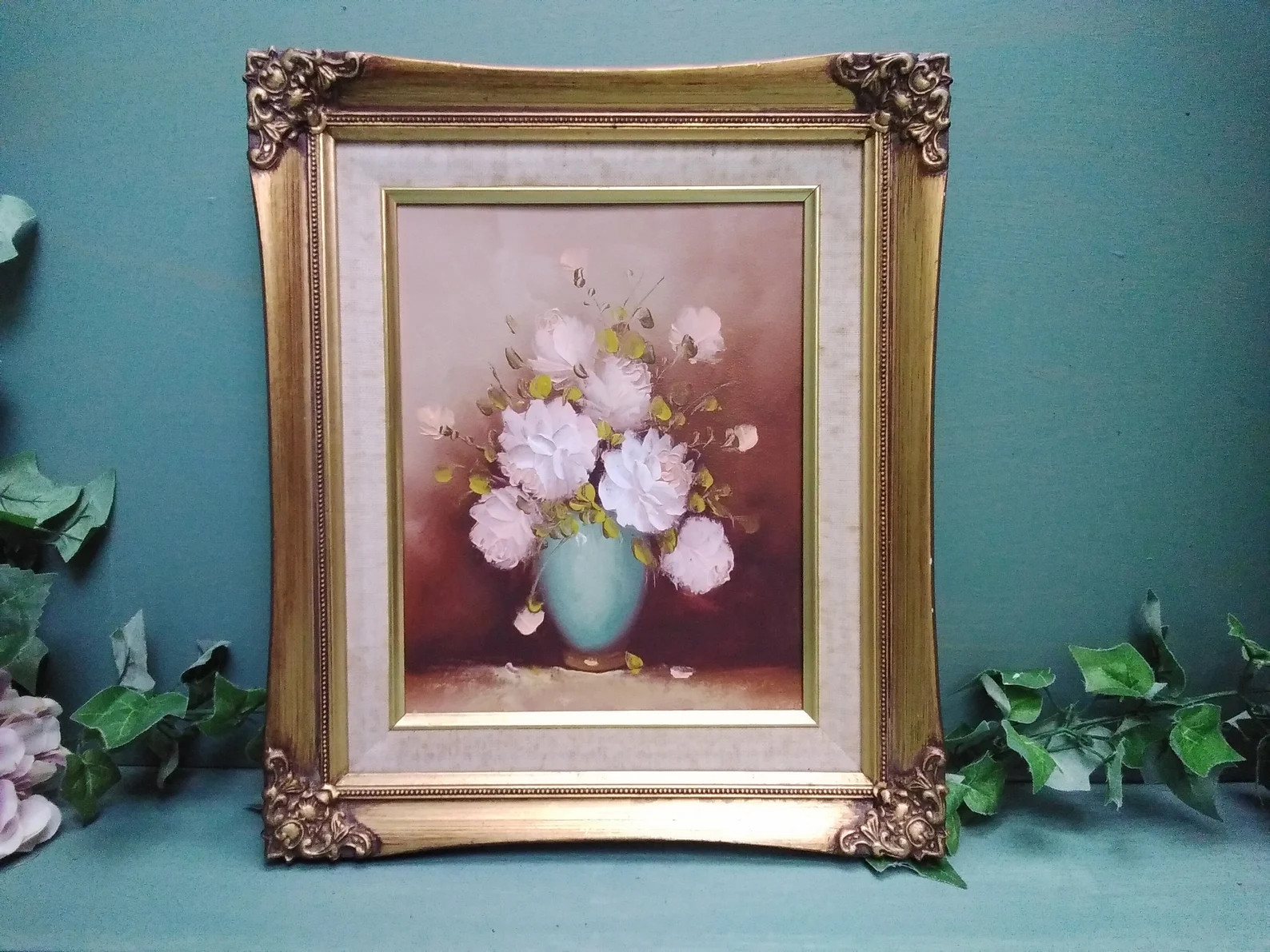 Vintage Floral Oil Painting on Board. Applies Baroque or Rococo Style Frame. Marks and Spencer. P... | Etsy (UK)