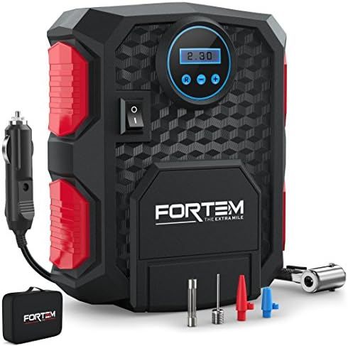 FORTEM Tire Inflator Portable Air Compressor, Bike Tire Pump, 12V Electric Air Pump for Car Tires an | Amazon (US)