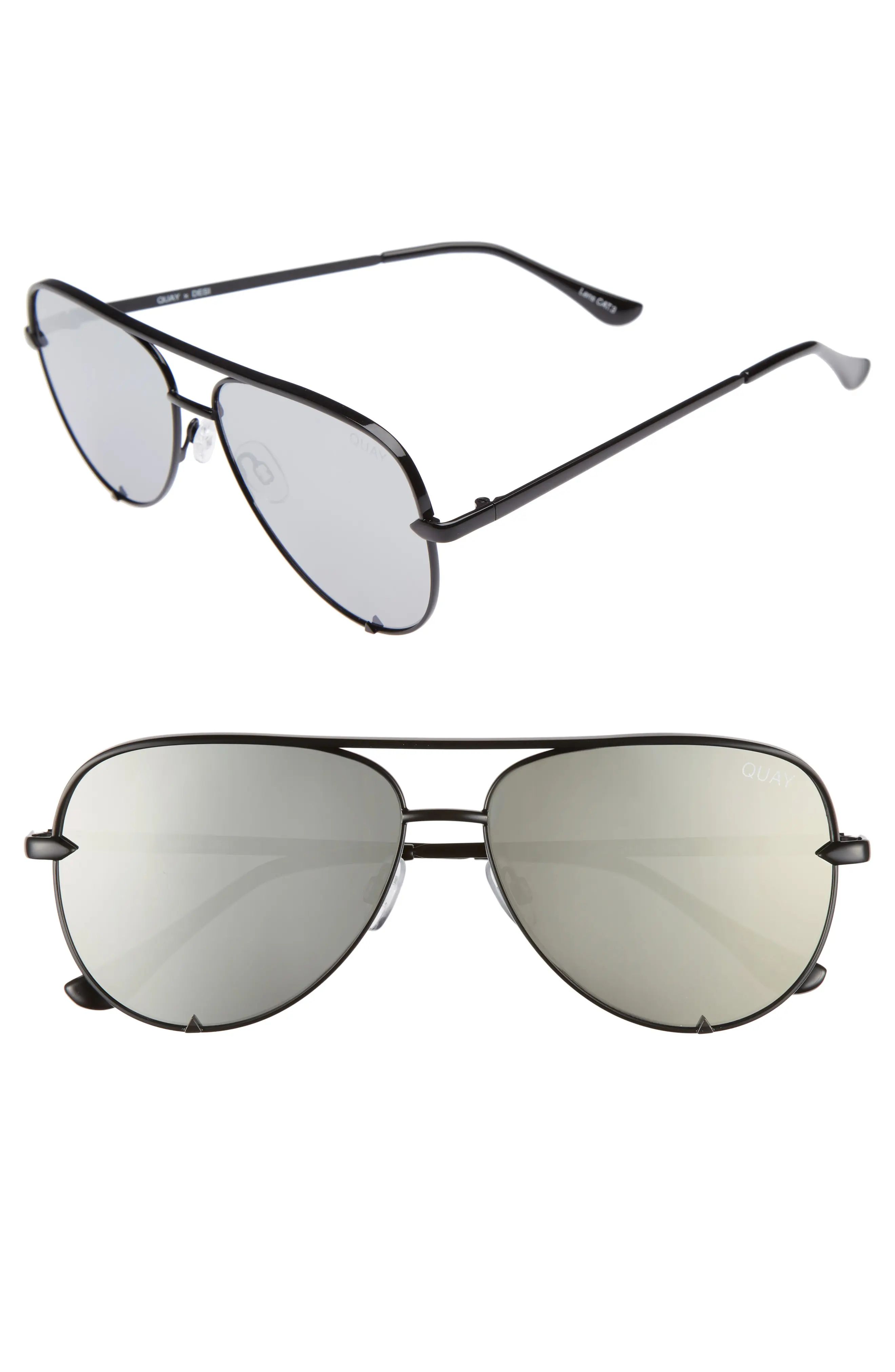 Quay Australia x Desi Perkins High Key Mini 57mm Aviator Sunglasses | Nordstrom