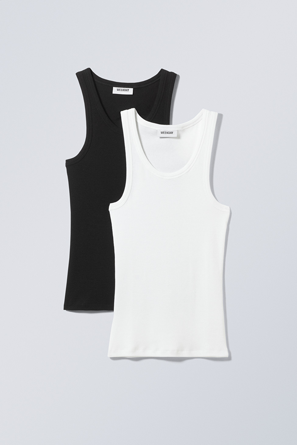 2-pack Close Fitted Rib Tank Top | Weekday